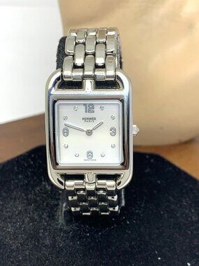 Hermes Cape Code Women's Watch Swiss Quartz Mother of Pearl Diamond Dial 23mm